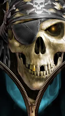 Skull Zipper Screen Lock android App screenshot 0