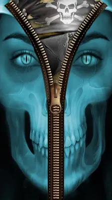 Skull Zipper Screen Lock android App screenshot 1